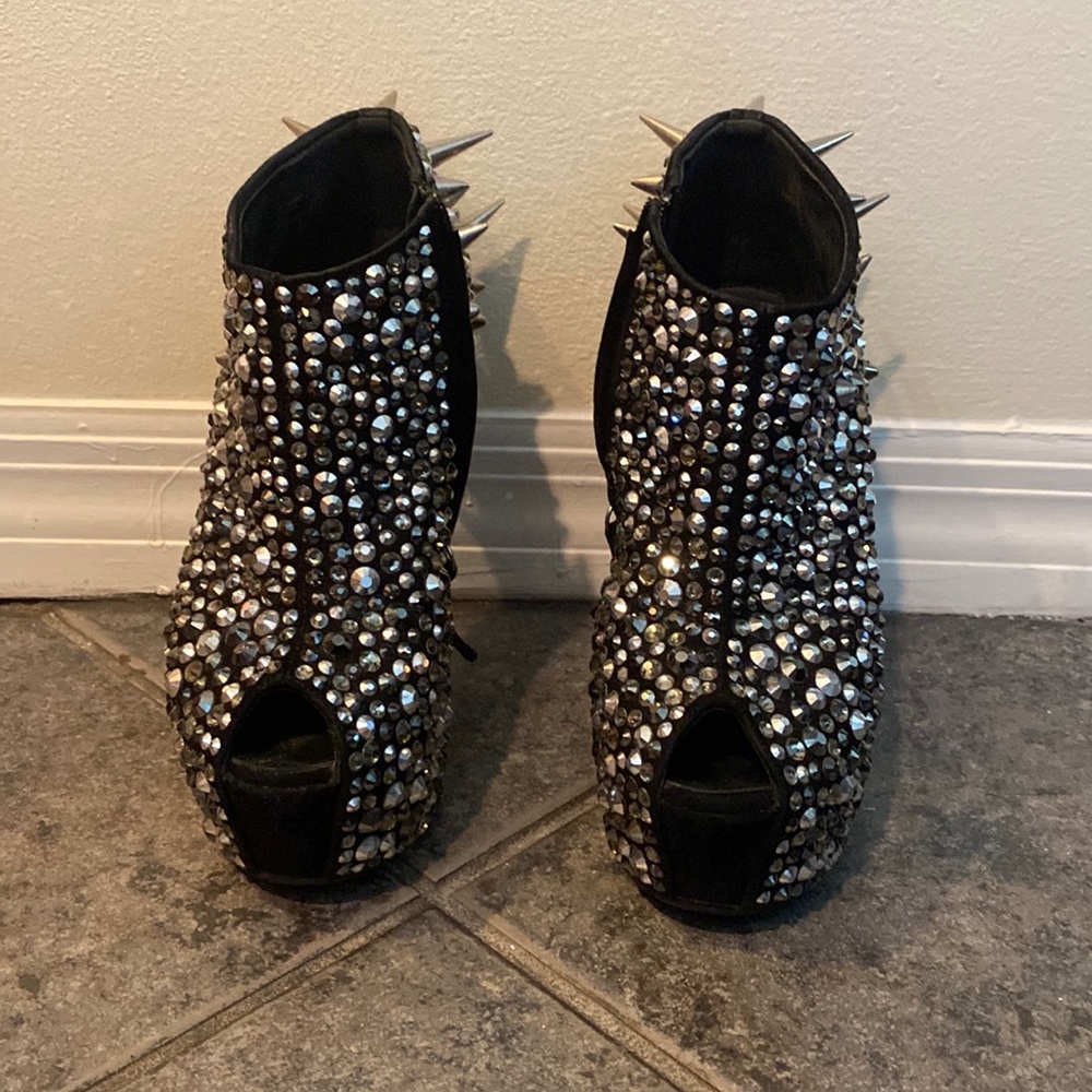 Giuseppe Zanotti Bling and Spike High Heel platform shoes size 36.5